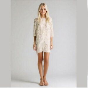 Keepsake The Label White Floral Embroidered Lace Dress